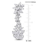 Original AMOUR 13 5/8 CT TW Diamond Floral Cluster Drop Earrings In 18k White Gold