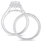 Original Amour 1/3 CT DIAMOND TW AND 2 CT TGW Created MOISSANITE-WHITE BRIDAL RING SET 14K WHITE GOLD JMS005324