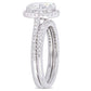 Original Amour 1/3 CT DIAMOND TW AND 2 CT TGW Created MOISSANITE-WHITE BRIDAL RING SET 14K WHITE GOLD JMS005324