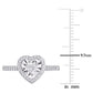 Original Amour 1/3 CT TW Heart & Round Shape Diamond Halo Engagement Ring in 14k White Gold