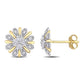 Original AMOUR 1/4 CT TW Diamond Flower Post Earrings In 2-Tone 10K White & Yellow Gold