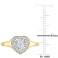 Original Amour 1/4 CT TW Heart & Round Shape Diamond Halo Engagement Ring in 14k Yellow Gold