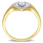 Original Amour 1/4 CT TW Heart & Round Shape Diamond Halo Engagement Ring in 14k Yellow Gold