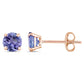 Original AMOUR Tanzanite Stud Earrings In 14K Rose Gold