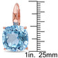 Original AMOUR 23 1/3 CT TGW Sky Blue Topaz Leverback Earrings In 14K Rose Gold