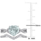 Original Amour 14k White Gold 1 1/2 CT TGW Heart Aquamarine and 1/3 CT TDW Diamond Bridal Ring Set