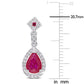 Original AMOUR Ruby and 1/3 CT TW Diamond Drop Earrings In 14K White Gold