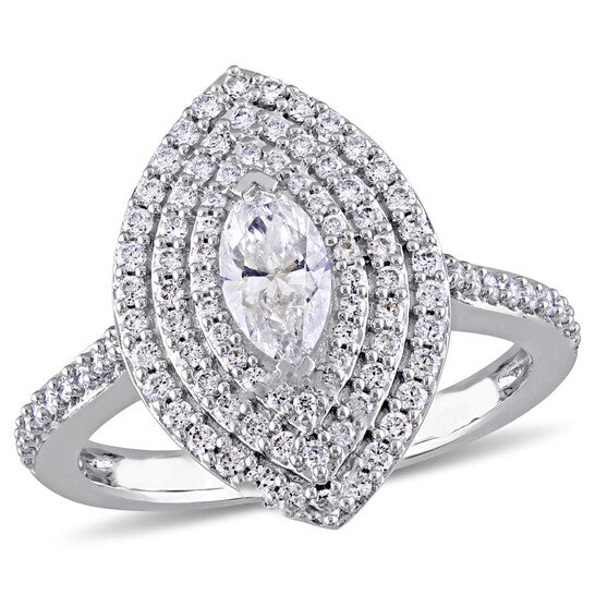 Original Amour 14K White Gold 1 CT TDW Diamond Engagement Ring