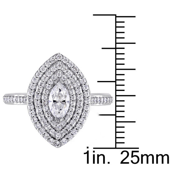 Original Amour 14K White Gold 1 CT TDW Diamond Engagement Ring