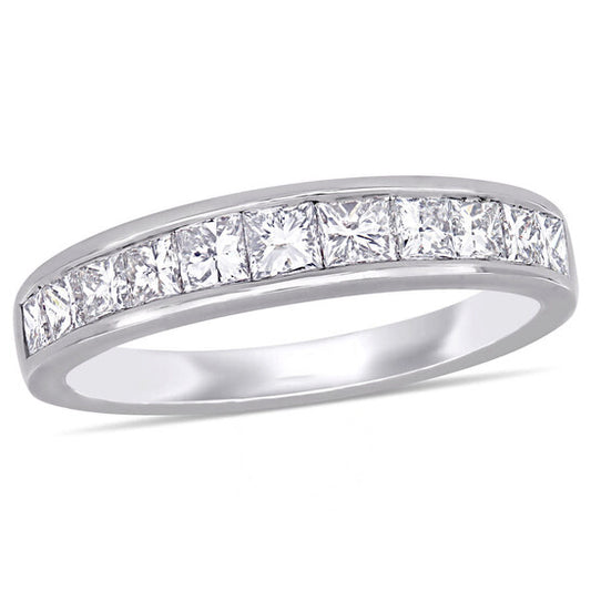 Original Amour 14k White Gold 1 CT TW Princess Diamond Eternity Ring