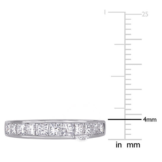 Original Amour 14k White Gold 1 CT TW Princess Diamond Eternity Ring