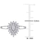 Original Amour 14k White Gold 1/2 Ct TW Pear and Round Diamond Graduated Halo Engagement Ring