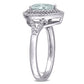 Original Amour 14k White Gold 1/4 CT TDW Diamond and 1 1/5 CT TGW Aquamarine Halo Ring