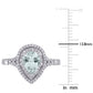 Original Amour 14k White Gold 1/4 CT TDW Diamond and 1 1/5 CT TGW Aquamarine Halo Ring