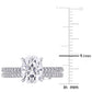 Original Amour 14K White Gold 1/4 CT TDW Diamond and 2 CT TGW Created White Moissanite Bridal Ring Set