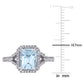 Original Amour 14K White Gold 1/5 CT TDW Diamond and 1 7/8 CT TGW Aquamarine Halo Ring