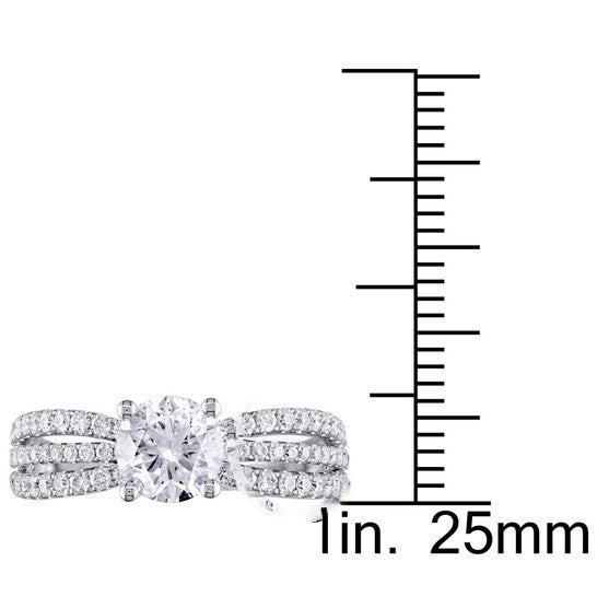 Original Amour 14K White Gold 1-5/8 CT TDW Diamond Engagement Ring