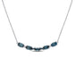 Original AMOUR 2 1/2 CT TGW London Blue Topaz and 1/7 CT TW Diamond Rounded Bar Necklace In 14K White Gold