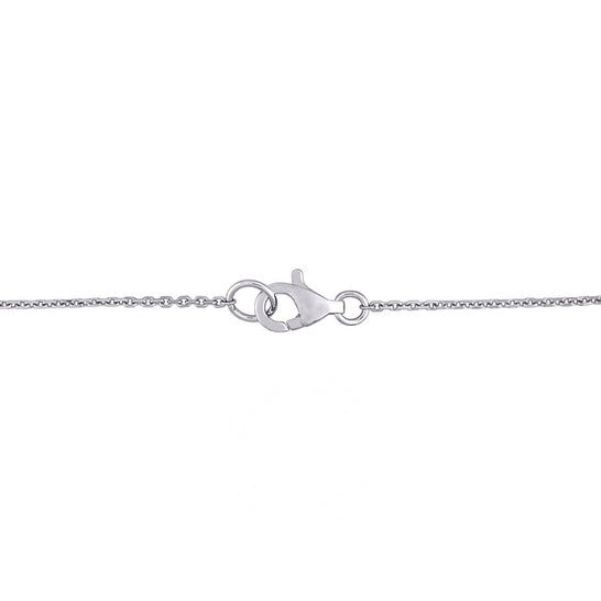 Original AMOUR 2 1/2 CT TGW London Blue Topaz and 1/7 CT TW Diamond Rounded Bar Necklace In 14K White Gold