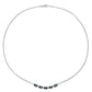 Original AMOUR 2 1/2 CT TGW London Blue Topaz and 1/7 CT TW Diamond Rounded Bar Necklace In 14K White Gold