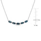 Original AMOUR 2 1/2 CT TGW London Blue Topaz and 1/7 CT TW Diamond Rounded Bar Necklace In 14K White Gold