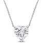 Original AMOUR 3-1/2 CT DEW Heart Shape Created Moissanite Solitaire Pendant with Chain In 14K White Gold