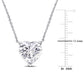 Original AMOUR 3-1/2 CT DEW Heart Shape Created Moissanite Solitaire Pendant with Chain In 14K White Gold