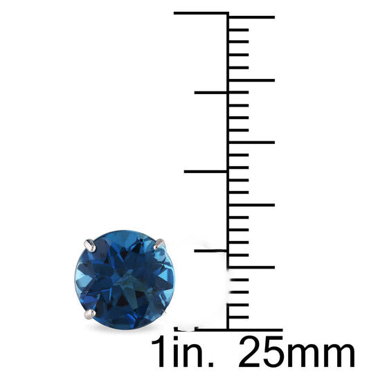 Original AMOUR 4 3/5 CT TGW London Blue Topaz Stud Earrings In 14K White Gold