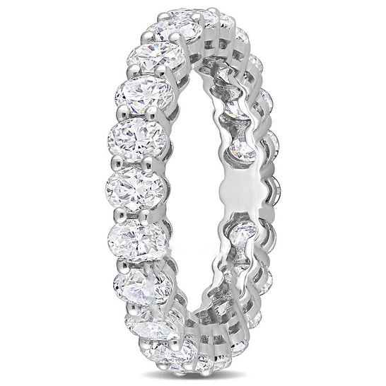 Original Amour 14k White Gold 4 3/8 CT TGW Created White Moissanite Eternity Ring