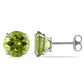 Original AMOUR 4 CT TGW Peridot Stud Earrings In 14K White Gold