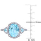 Original Amour 14K White Gold 4 CT TGW Sky Blue Topaz and 1/4 CT TDW Diamond 3-Stone Ring