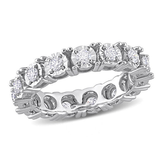 Original Amour 14k White Gold 7/8 CT TW Diamond Eternity Ring