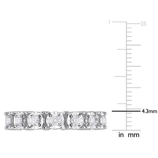 Original Amour 14k White Gold 7/8 CT TW Diamond Eternity Ring