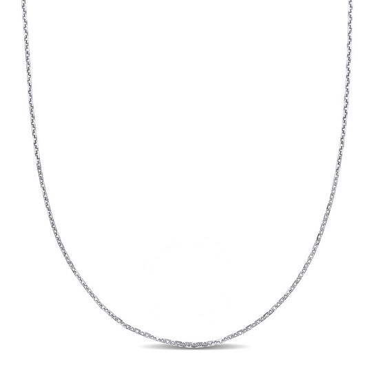 Original AMOUR 1.2mm Diamond-cut Cable Chain Necklace In 14K White Gold - 16 In