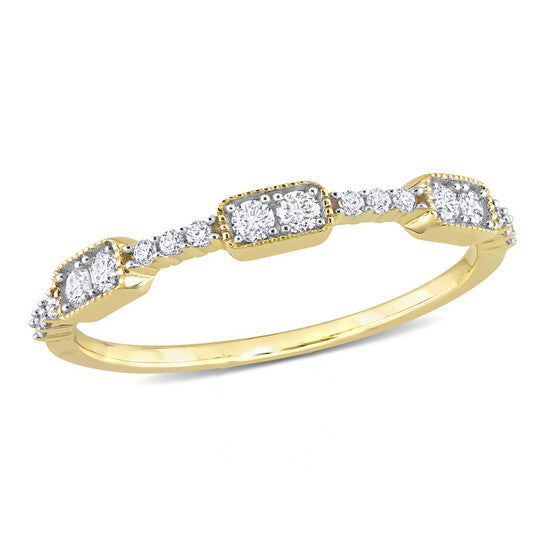 Original Amour 14k Yellow Gold 1/4 CT TDW Diamond Semi-Eternity Ring