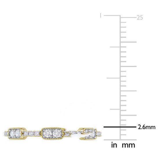 Original Amour 14k Yellow Gold 1/4 CT TDW Diamond Semi-Eternity Ring