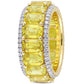 Original Amour 14k Yellow Gold 5/8 CT Diamond TW And 11 7/8 CT TGW Yellow Sapphire Eternity Ring