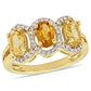 Original Amour 1/5 CT Diamond and 1 1/3 CT TGW Citrine Madeira w/ Citrine 3-Stone Ring in Yellow Silver