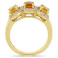 Original Amour 1/5 CT Diamond and 1 1/3 CT TGW Citrine Madeira w/ Citrine 3-Stone Ring in Yellow Silver