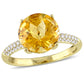 Original Amour 1/5 CT Diamond TW And 3 1/3 CT TGW Citrine Fashion Ring 14k Yellow Gold GH SI