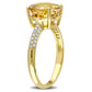 Original Amour 1/5 CT Diamond TW And 3 1/3 CT TGW Citrine Fashion Ring 14k Yellow Gold GH SI