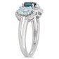 Original Amour 1/5 CT TDW Diamond and 1 3/5 CT TGW Sky Blue Topaz, London Blue Topaz 3-Stone Ring in Sterling Silver