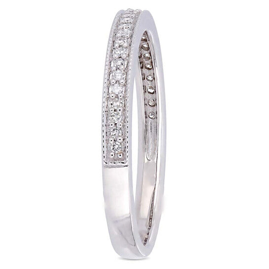 Original Amour 1/8 CT Diamond Stackable Eternity Wedding Band in 14k White Gold JMS005040