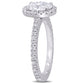 Original Amour 18k White Gold 1 3/8 CT TW Certified Diamond Oval Halo Engagement Ring