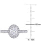 Original Amour 18k White Gold 1 3/8 CT TW Certified Diamond Oval Halo Engagement Ring