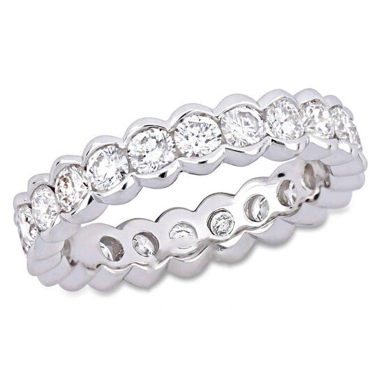 Original Amour 18k White Gold 2 CT TW Channel Set Diamond Eternity Ring