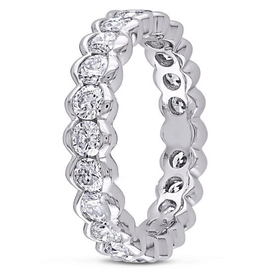 Original Amour 18k White Gold 2 CT TW Channel Set Diamond Eternity Ring