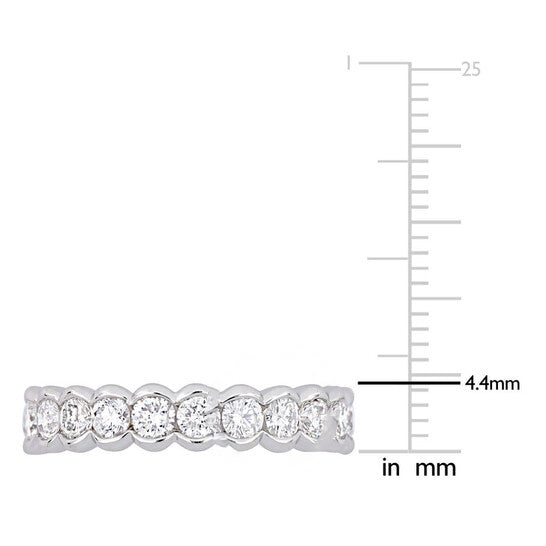 Original Amour 18k White Gold 2 CT TW Channel Set Diamond Eternity Ring