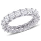 Original Amour 18k White Gold 5-1/10 CT TW Asscher Diamond Eternity Ring