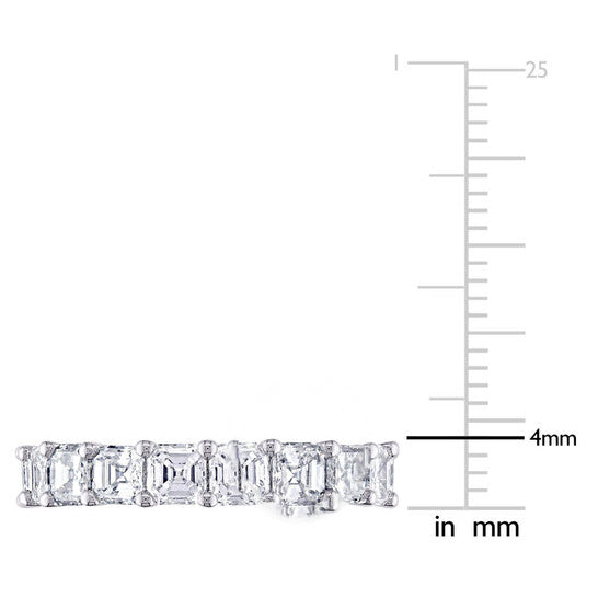 Original Amour 18k White Gold 5-1/10 CT TW Asscher Diamond Eternity Ring